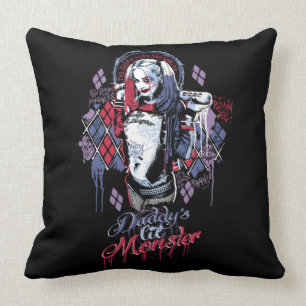 Coussin Équipe de suicide   Harley Quinn Graffiti encré