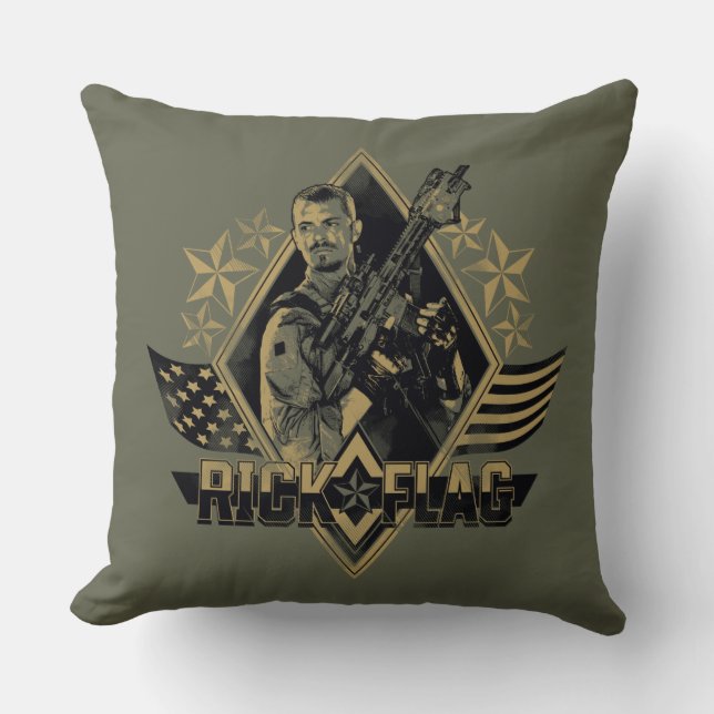 Coussin Équipe de suicide | Insigne Drapeau Rick (Recto)