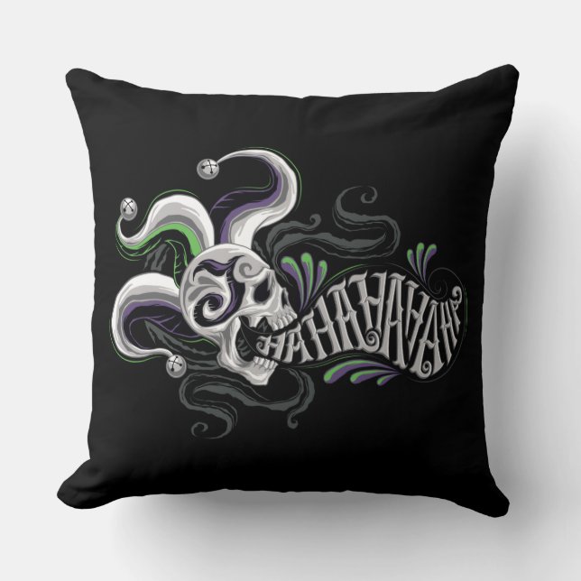 Coussin Équipe de suicide | Joker Skull - Haha (Recto)