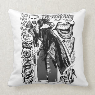 Coussin Équipe de suicide   Joker Typography Photo