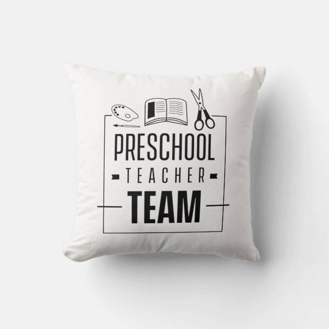 Coussin Équipe d'enseignants préscolaires (Recto)