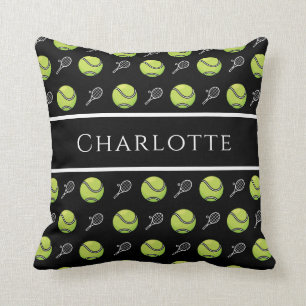 Coussin Équipe d'entraîneurs de balles de tennis vertes et