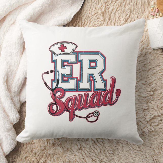 Coussin Équipe des urgences – L'équipe de la salle d'urgen (Couverture)