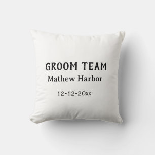 Coussin Équipe du marié nom du garçon d'honneur date enter