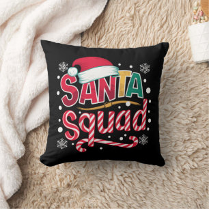 Coussin Équipe du Père Noël Xmas Squad tenue de famille as