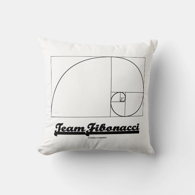 Coussin Équipe Fibonacci (Spirale Fibonacci) (Recto)