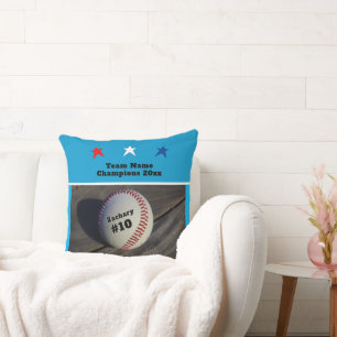 Coussin Équipe Jeunesse Baseball Nom Numéro Étoiles