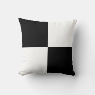 Coussin Équipe noire et blanche à damiers motif minimalist
