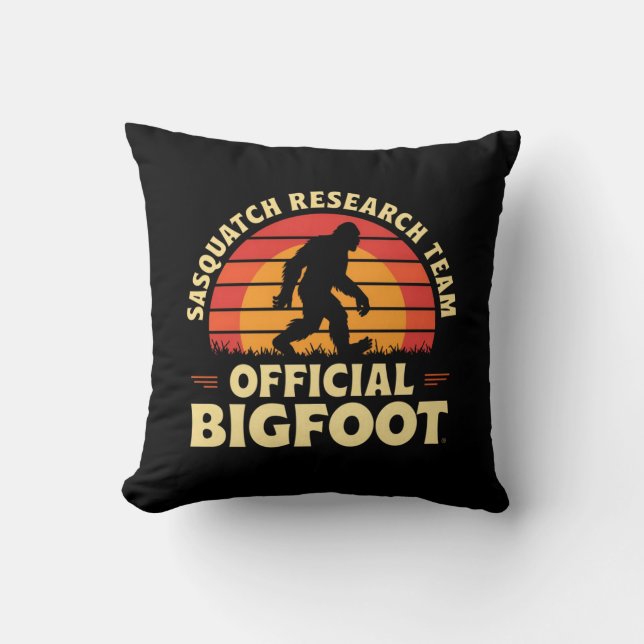 Coussin Équipe officielle de recherche Sasquatch : Chasseu (Recto)