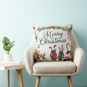 Coussin Équipement de golf thème de Noël pour Golfer