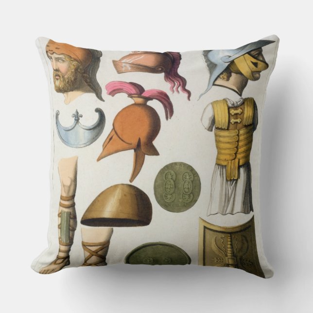 Coussin Équipement militaire romain, de 'Le Costume Ancien (Recto)