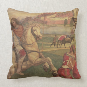 Coussin Équipez à cheval, de la vie de St Benoît (f