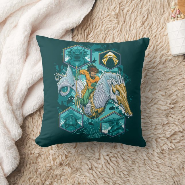 Coussin Équitation Aquaman À Cheval Dans Les Royaumes (Couverture)