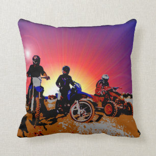 Coussin Équitation de motocyclette du motocross du garçon