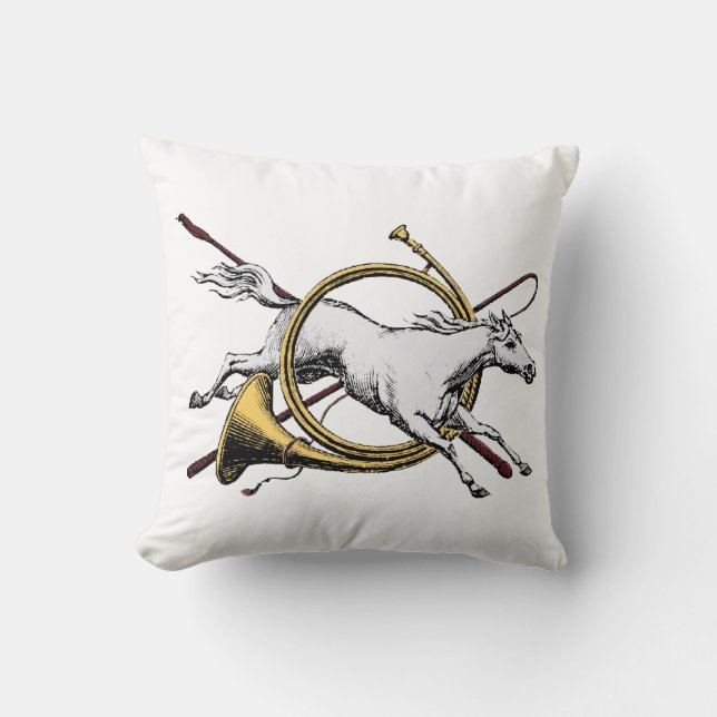 Coussin Équitation Préparée Cheval Sautant à Travers la Co (Recto)