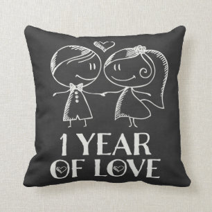 Coussin ęr Cadeau de couples de craie d'anniversaire