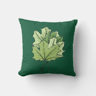 Coussin Érable vert du printemps Amoureux de la nature Feu