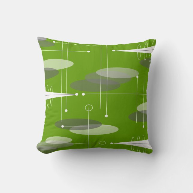 Coussin Ère atomique inspirée en chaux (Recto)