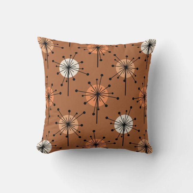 Coussin Ere atomique Spoutnik Starburst Fleurs brûlées Ora (Recto)