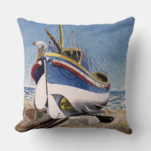 Coussin Eric Ravilious - Bateau à vie à Adelburgh,