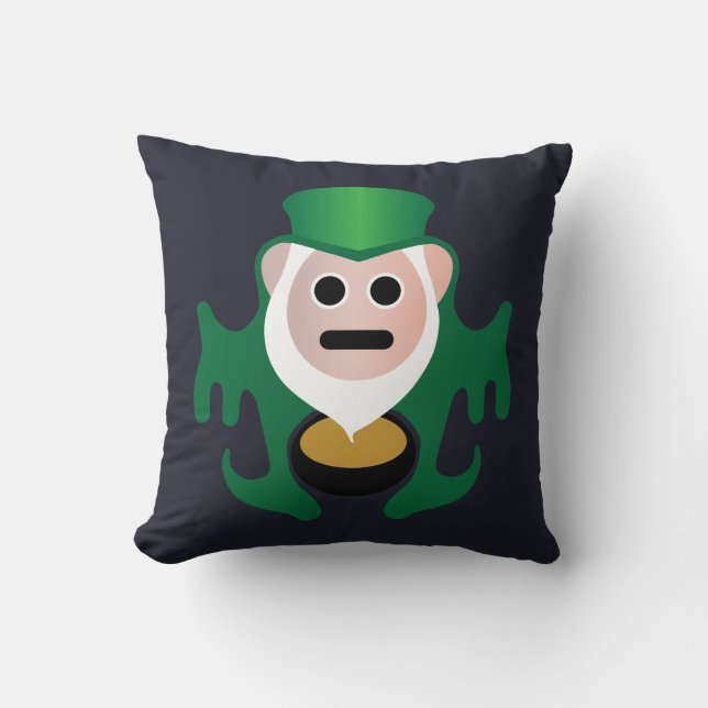 Coussin Erin-Vont le lutin de Clupkitz et un lit de trèfle (Recto)