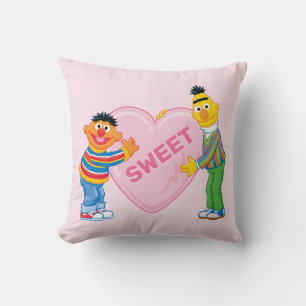 Coussin Ernie & Bert Grand Cœur de la Saint-Valentin