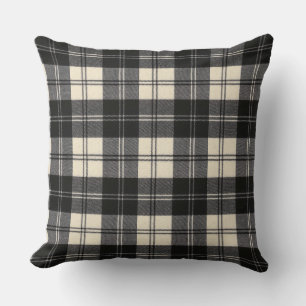 Coussin Erskine Noir et blanc Tartan original moderne