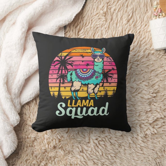 Coussin Escadron de Llama Vintage cool (Couverture)