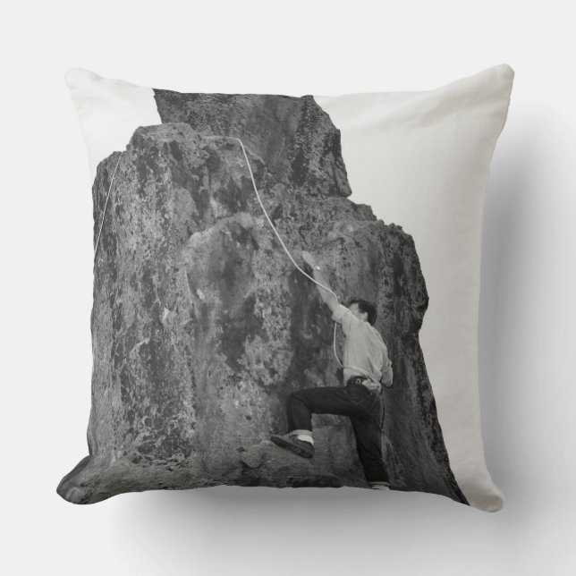 Coussin Escalade de roche d'homme (Recto)