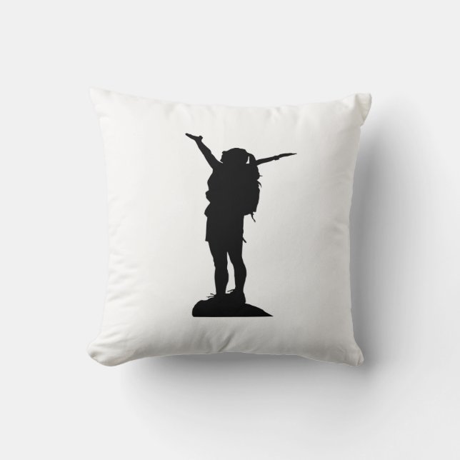 Coussin Escalade montagne fille silhouette (Recto)
