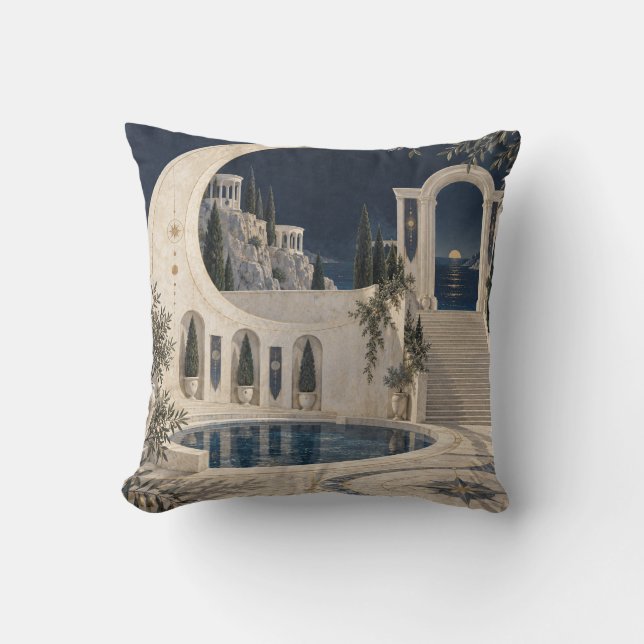 Coussin Escalier croissant Terrasse au clair de lune (Recto)