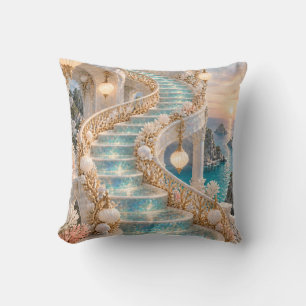 Coussin Escalier d'océan en opale aigue-marine