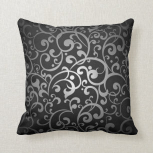 COUSSIN ESCALIER NOIR GRAS ARGENT DIGITAL SWIRLS RANDOM AB