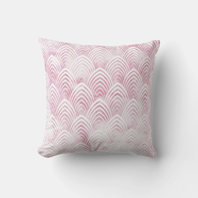Coussin Escaliers Art Déco Pierre en marbre rose blanche (Recto)