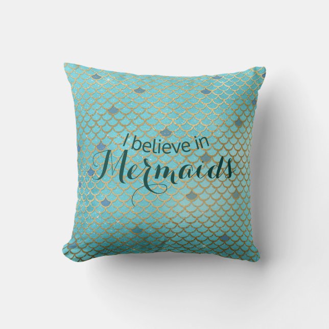 Coussin Éscaliers de sirènes Turquoises pour lancer l'orei (Recto)