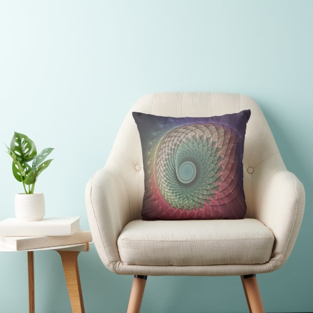 Coussin Escargot Abstrait coloré Art moderne fractal (Chaise)