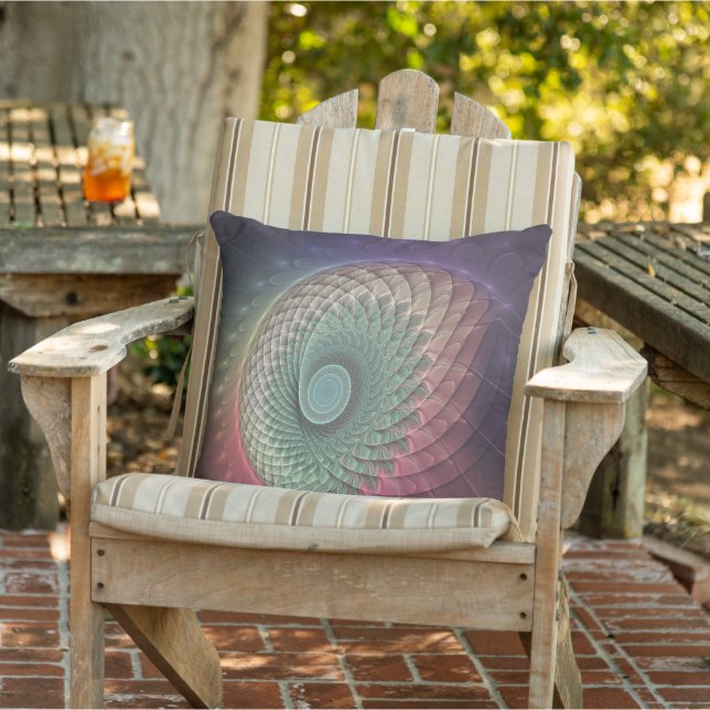 Coussin Escargot Abstrait coloré Art moderne fractal (Chaise)