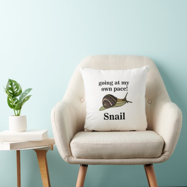 Coussin Escargot allant à mon propre rythme Escargot drôle (Chaise)