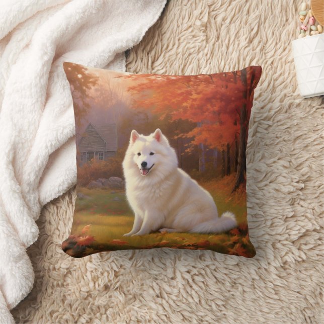 Coussin Eskimo Américain inspiré par la chute des feuilles (Couverture)