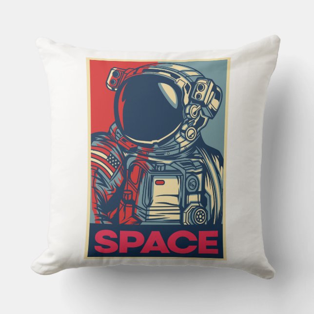 Coussin Espace coloré des astronautes modernes (Recto)