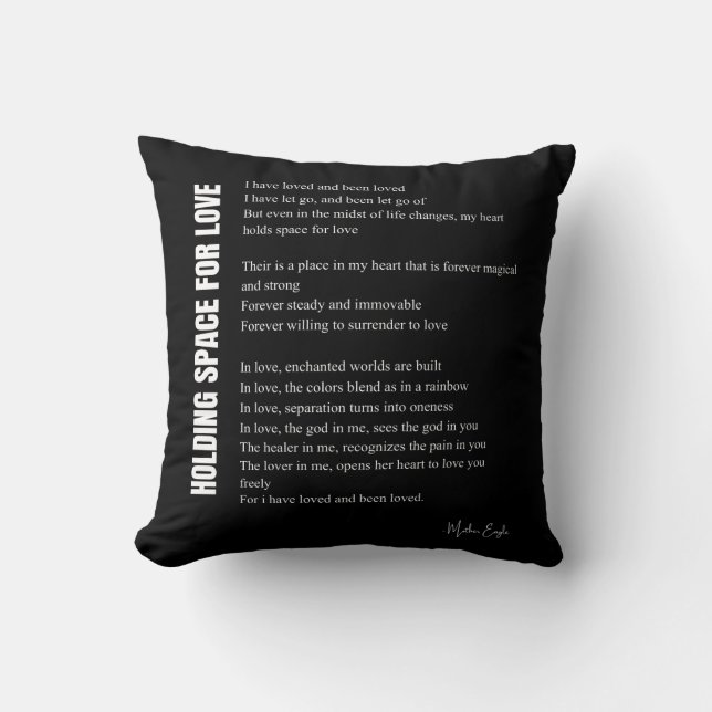 Coussin Espace pour l'amour poème mur art (Recto)