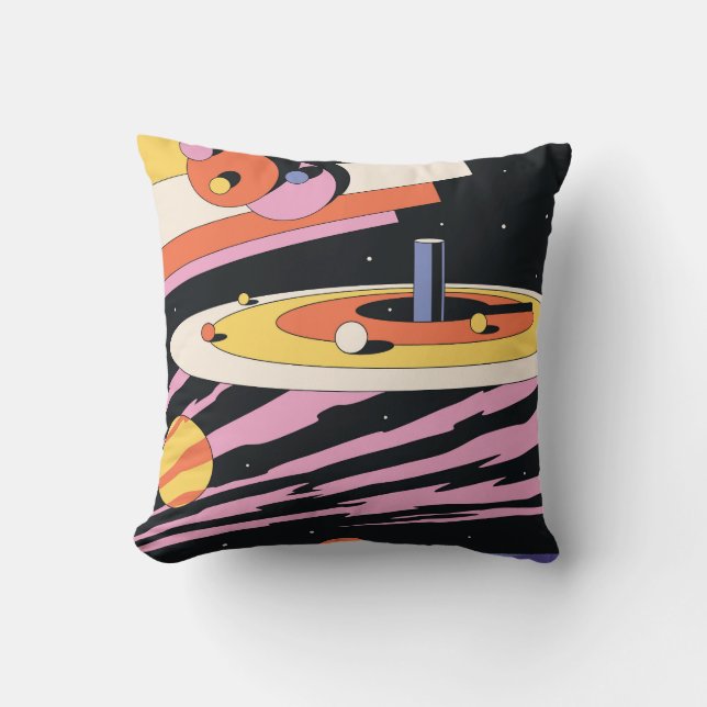 Coussin Espace psychédélique : formes géométriques les ann (Recto)
