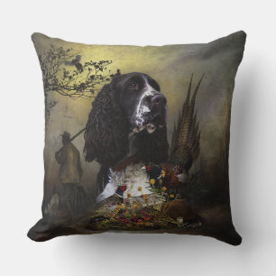 Coussin Espagnol Springer anglais avec faisan