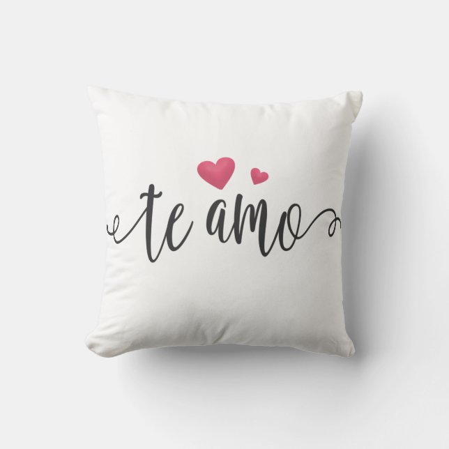 Coussin Espagnol Te Amo I Love You Valentine Throw Pillow (Recto)