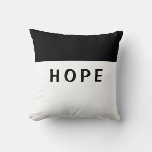 Coussin "Espoir" noir et blanc