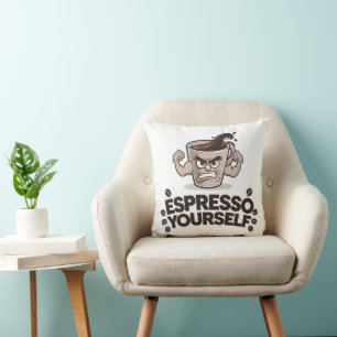 Coussin Espresso Yourself - Amusant café design