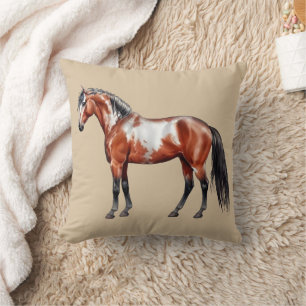 Coussin Esprit de la pluie - Cheval, debout -
