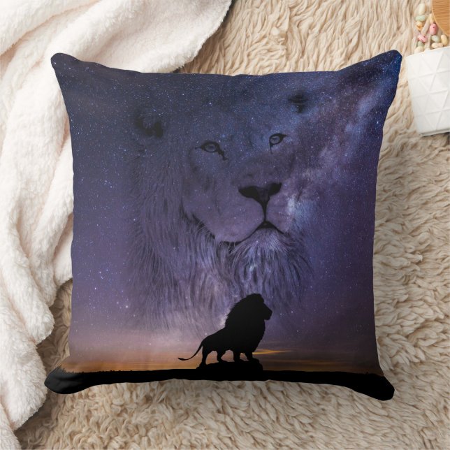 Coussin Esprit de Lion & Silhouette Coucher de soleil afri (Couverture)