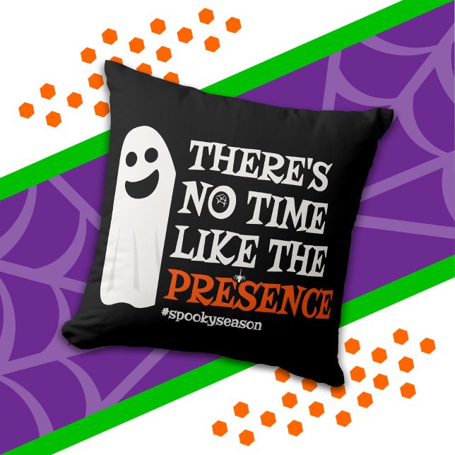 Coussin Esprit d'Halloween Fantôme Joyeux Drôle d'Hallowee (Créateur téléchargé)