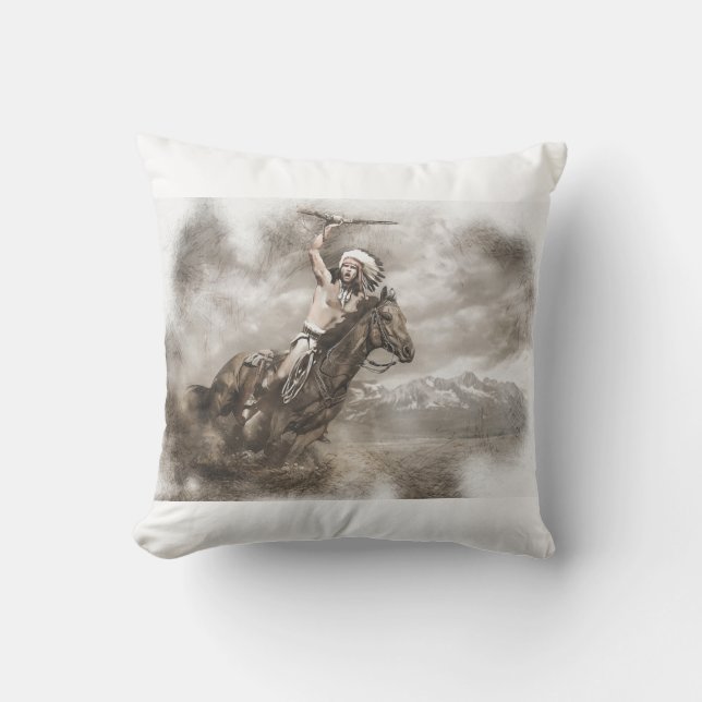 Coussin Esprit guerrier amérindien (Recto)